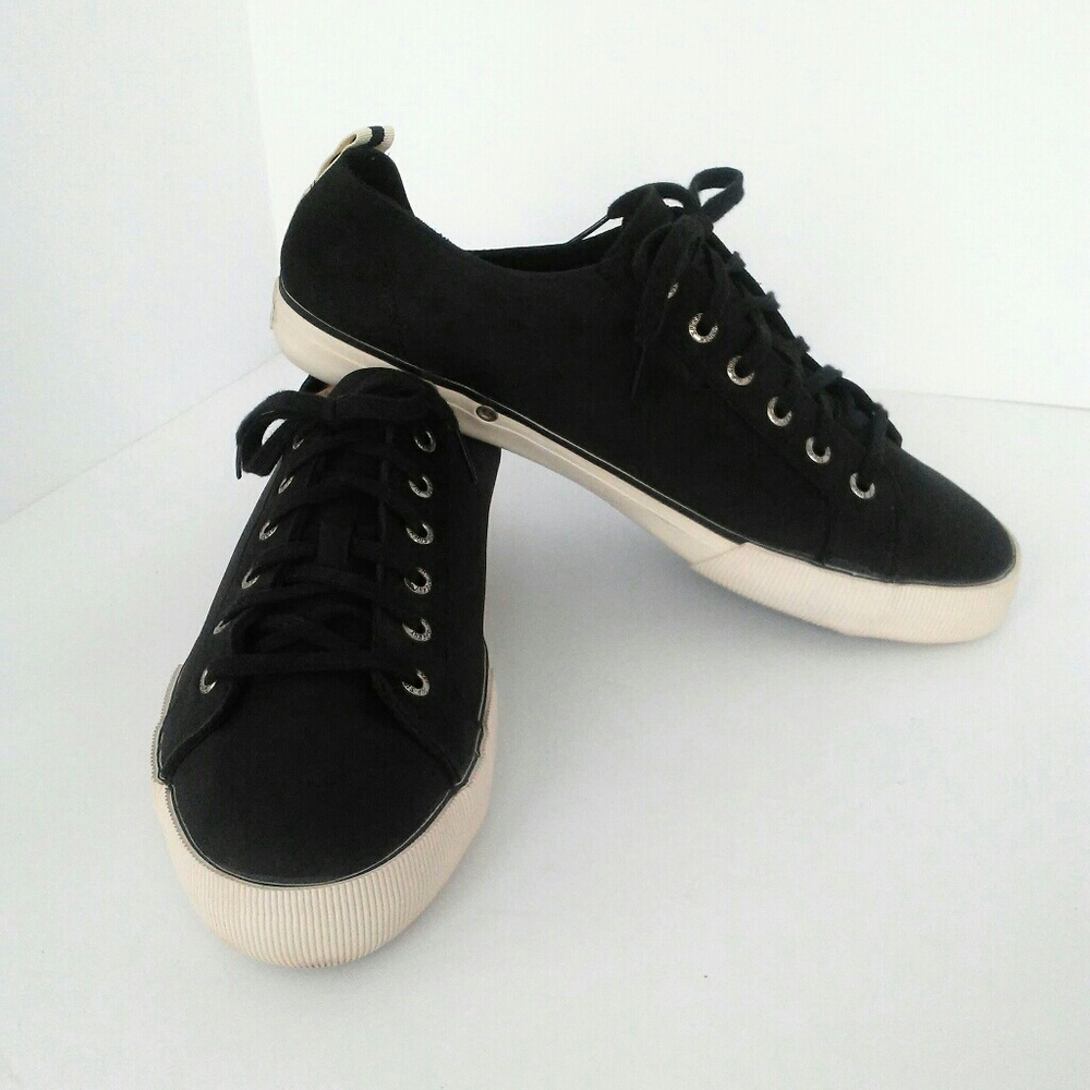 Sperry Top Sider Men's Black Leather Sneakers 10.5